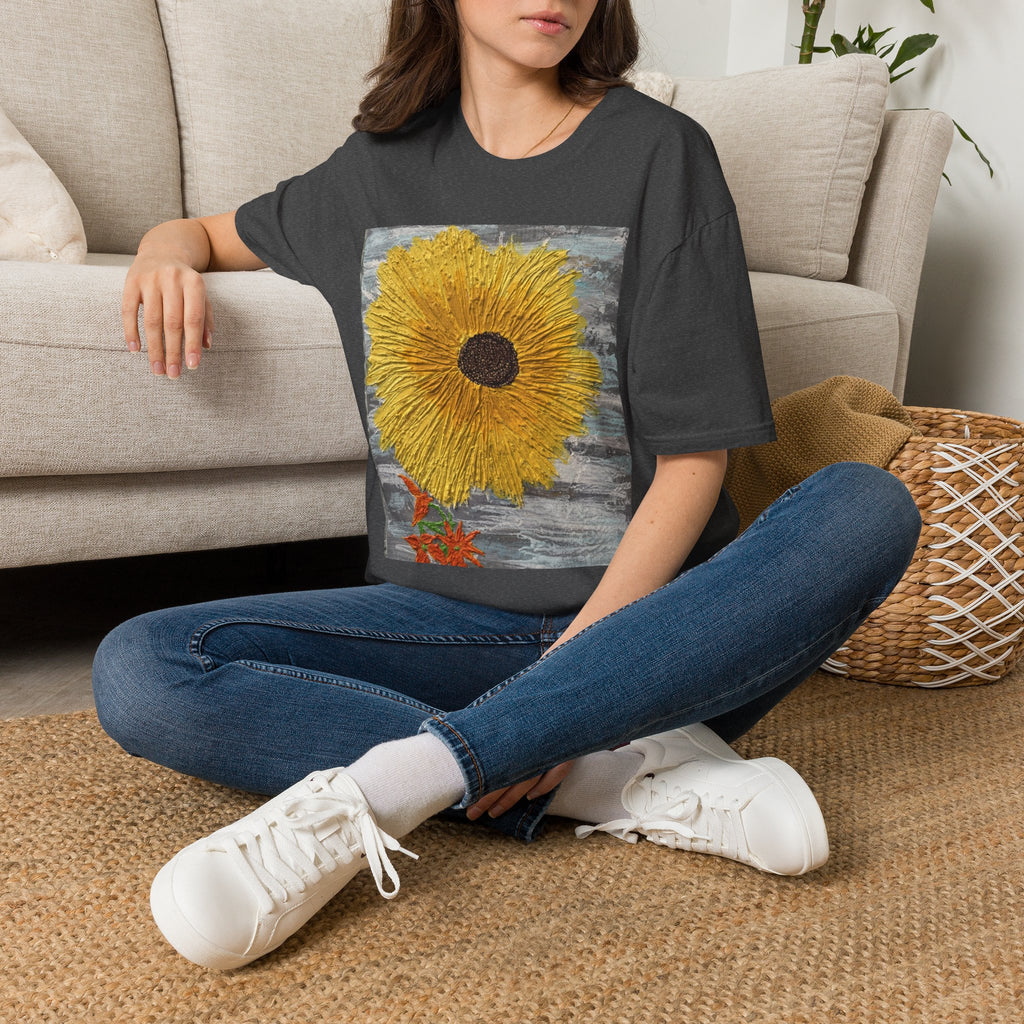 Sunflower Art T-Shirt — Bold Yellow Floral Graphic Tee
