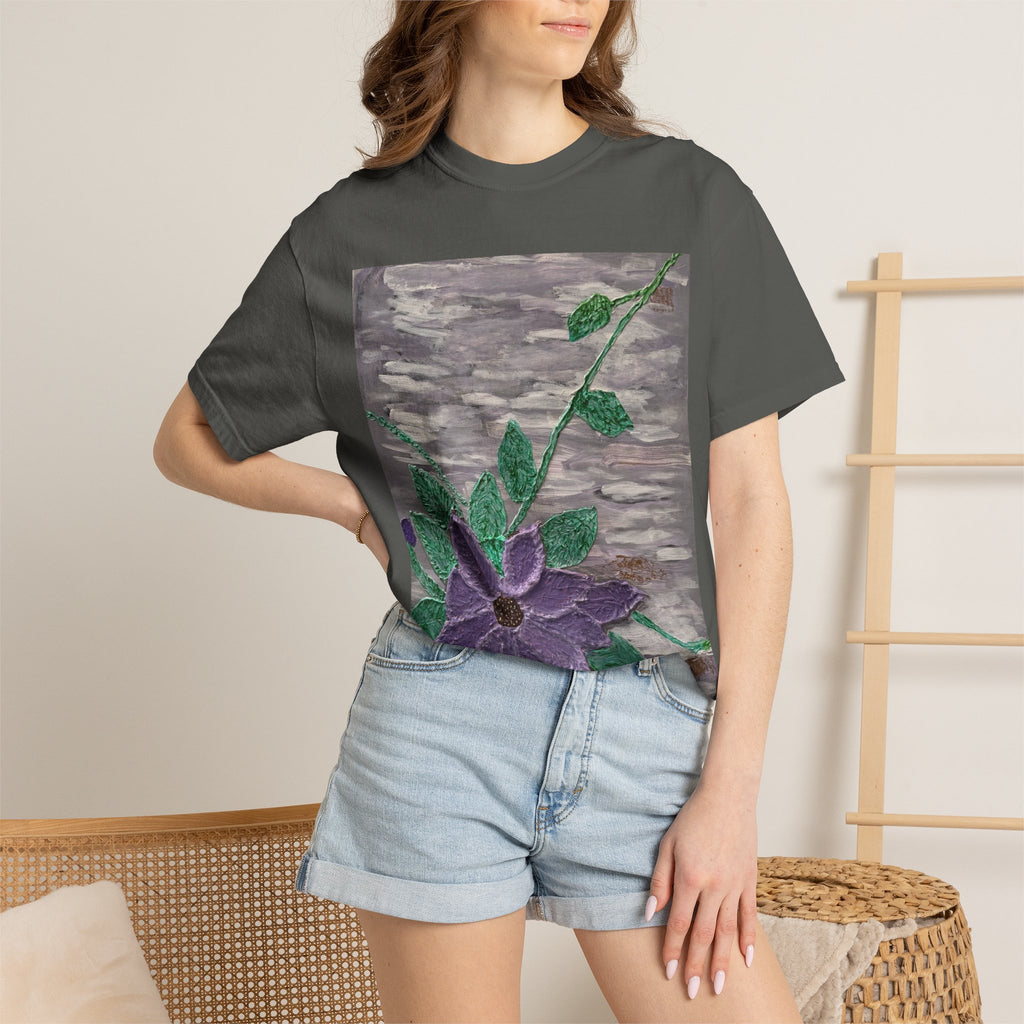 Floral Vine T‑Shirt — Purple Bloom Graphic Tee