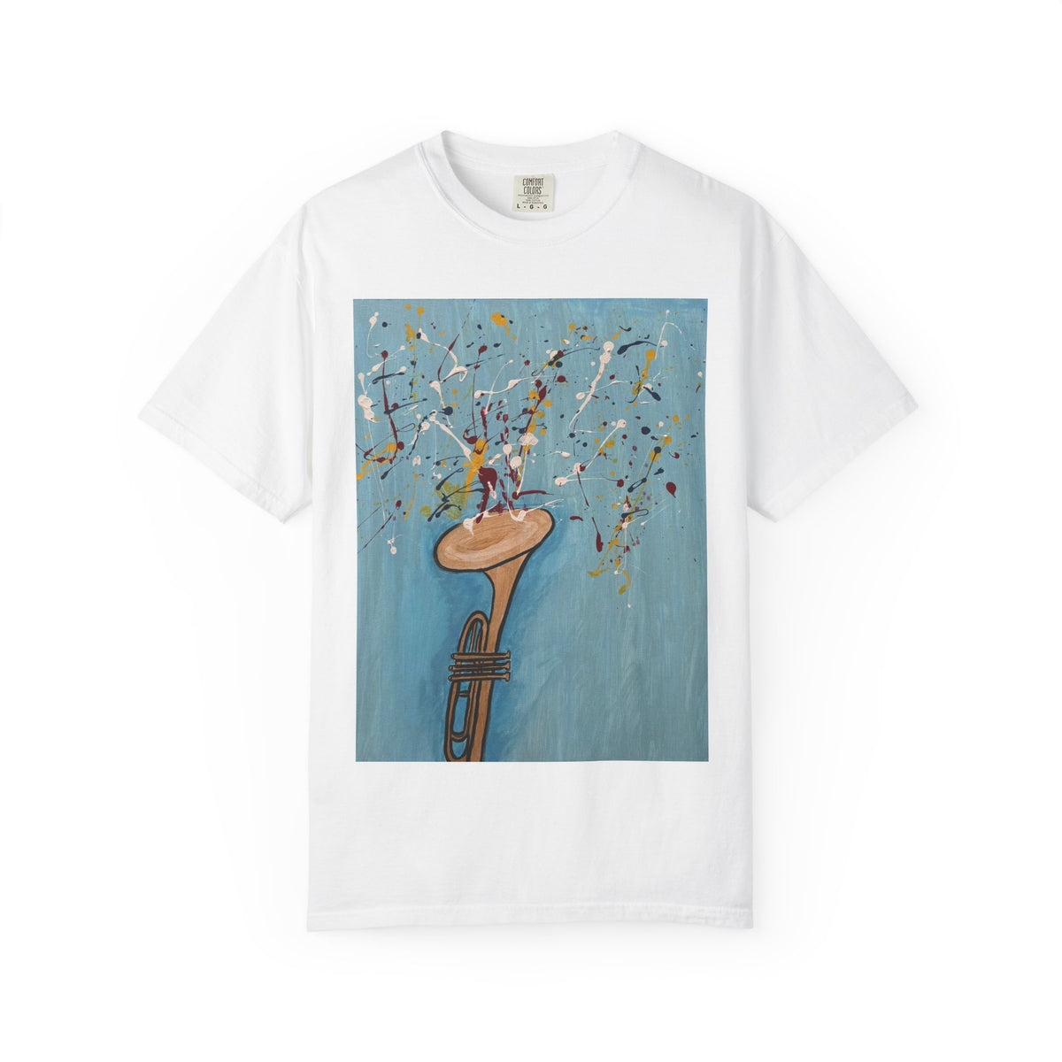 Trumpet Art T‑Shirt — Abstract Brass Instrument Painting Tee
