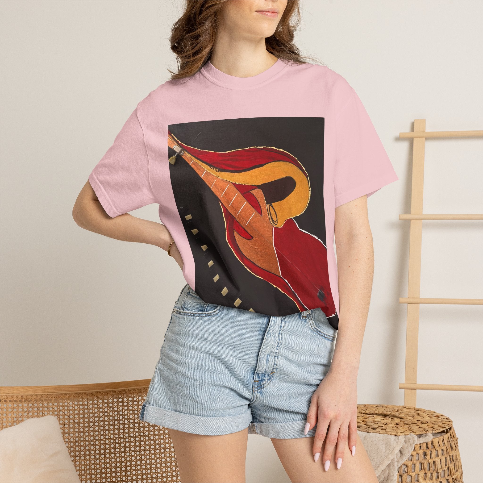 Guitar Art T-Shirt — Bold Abstract Acoustic Design
