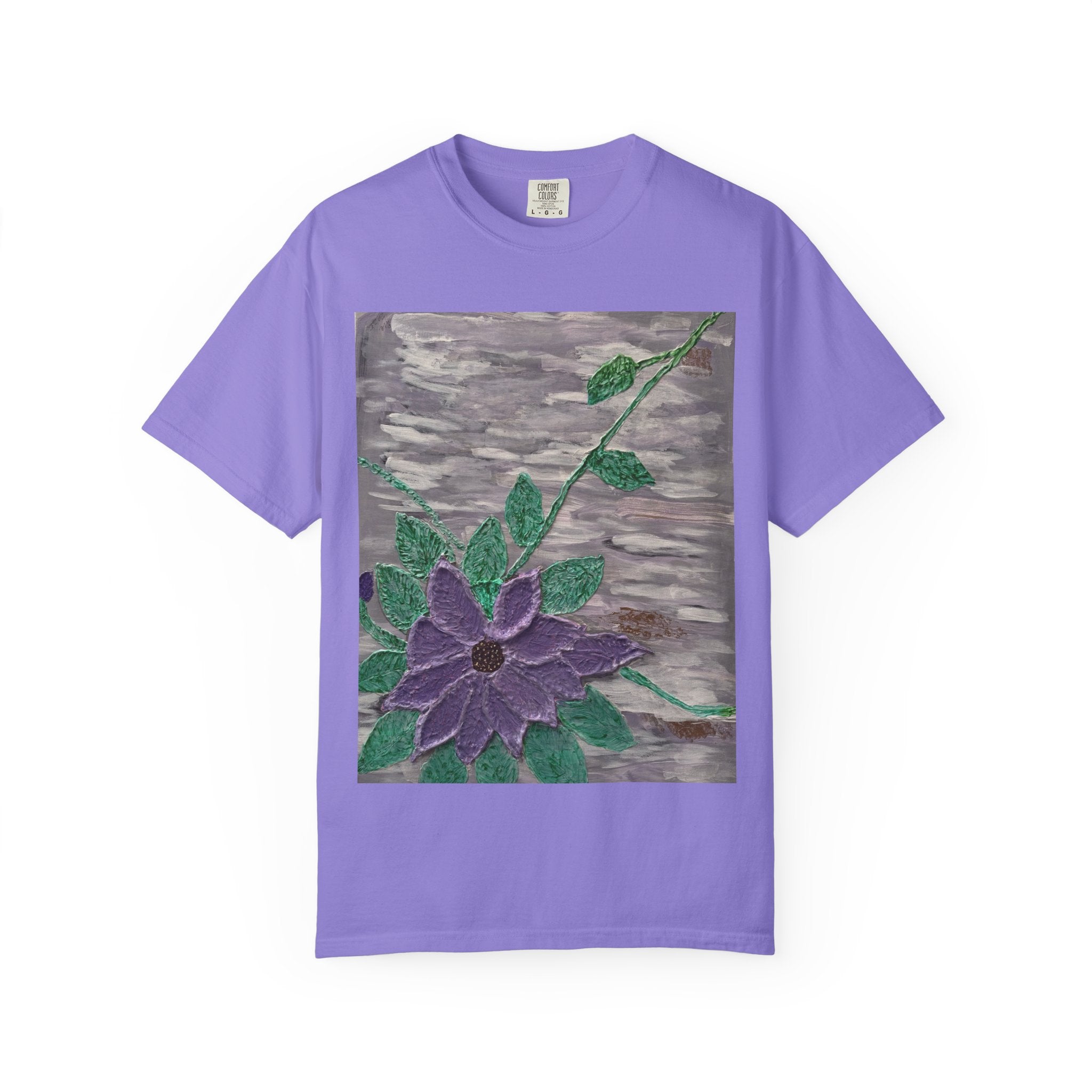 Floral Vine T‑Shirt — Purple Bloom Graphic Tee