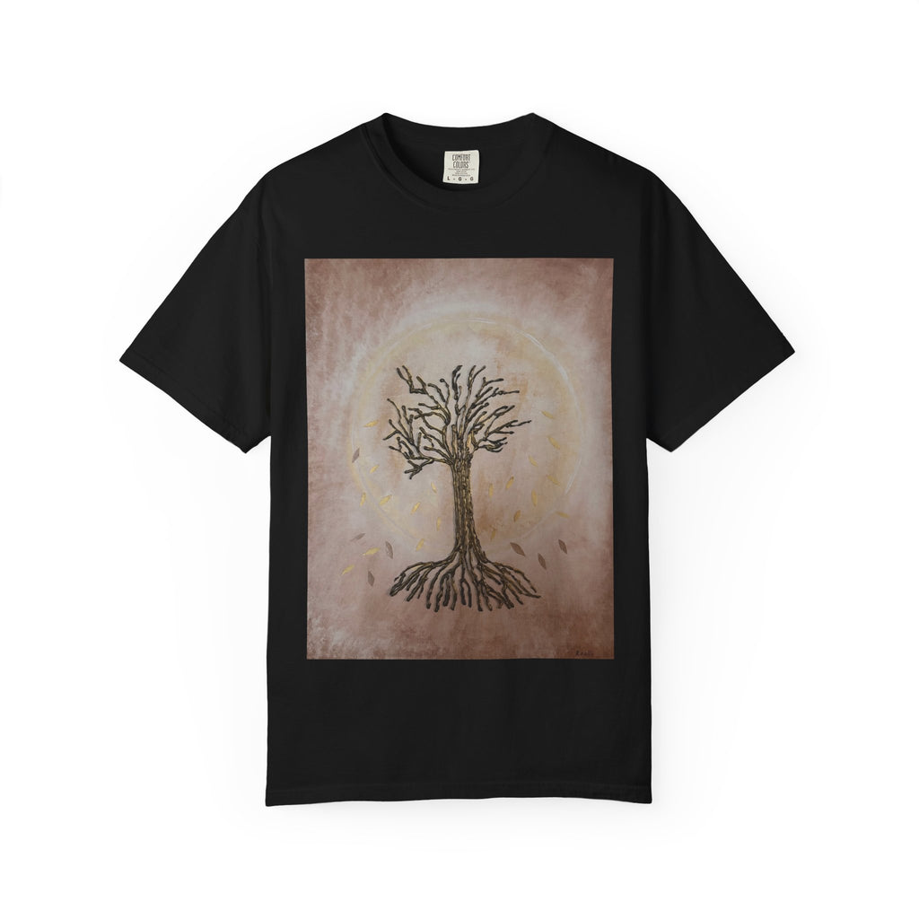 Tree of Life Graphic T-Shirt — Hand-Drawn Roots & Sun Art