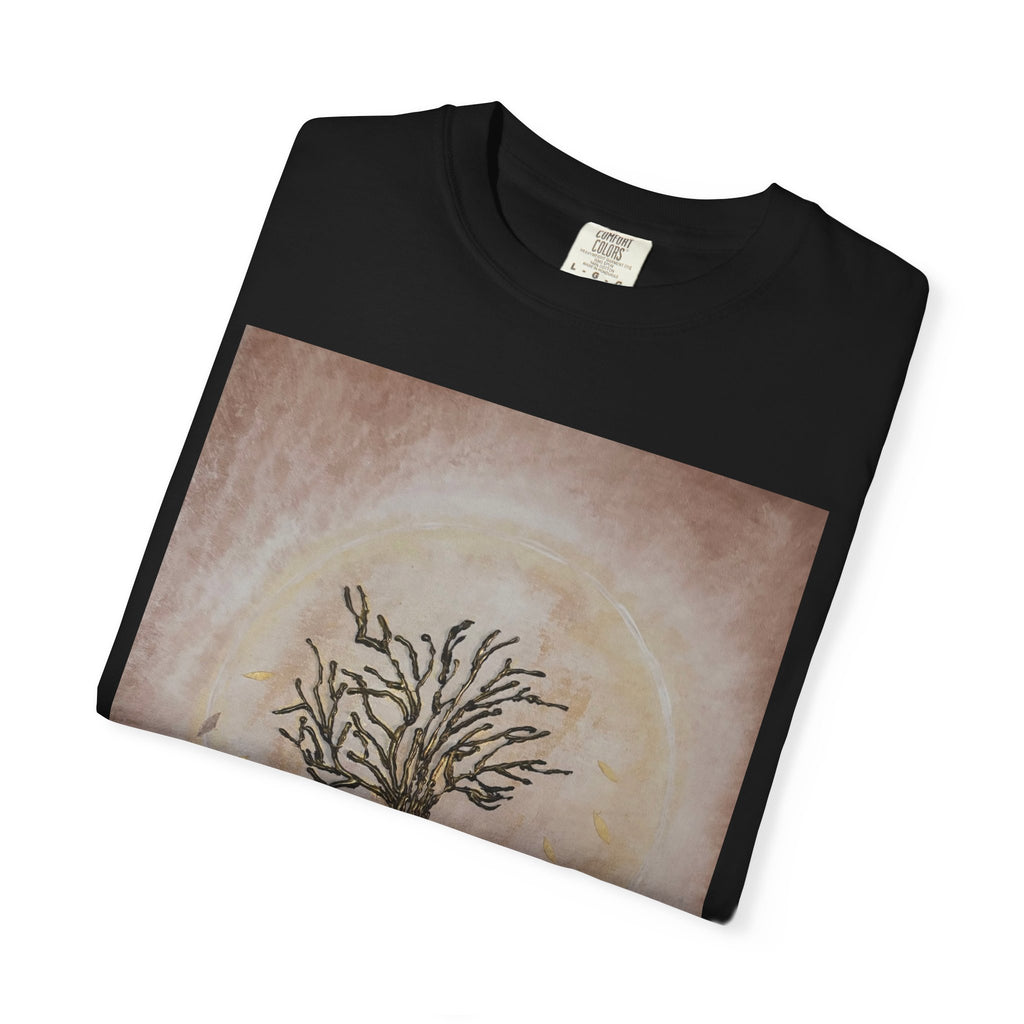 Tree of Life Graphic T-Shirt — Hand-Drawn Roots & Sun Art
