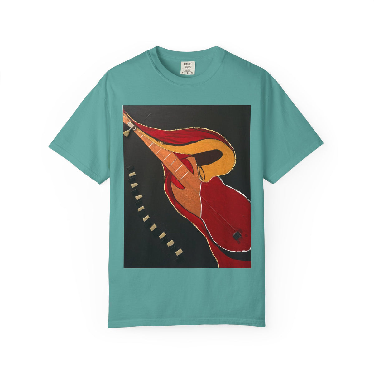 Guitar Art T-Shirt — Bold Abstract Acoustic Design