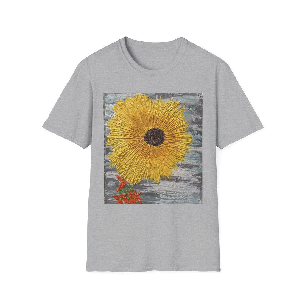 Sunflower Art T-Shirt — Bold Yellow Floral Graphic Tee