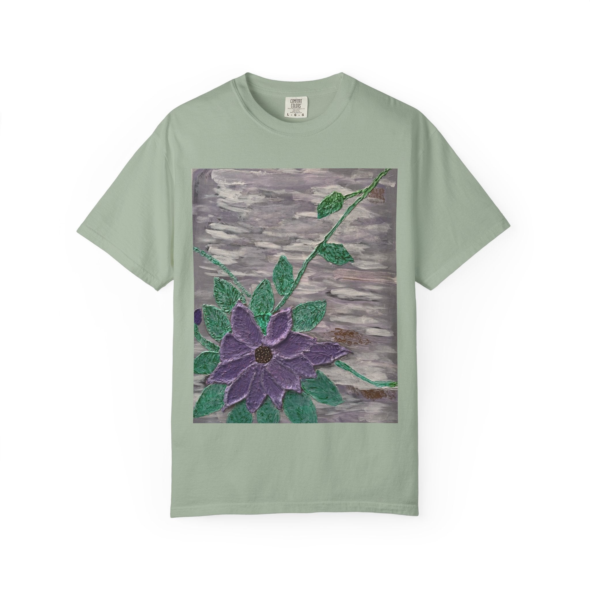 Floral Vine T‑Shirt — Purple Bloom Graphic Tee