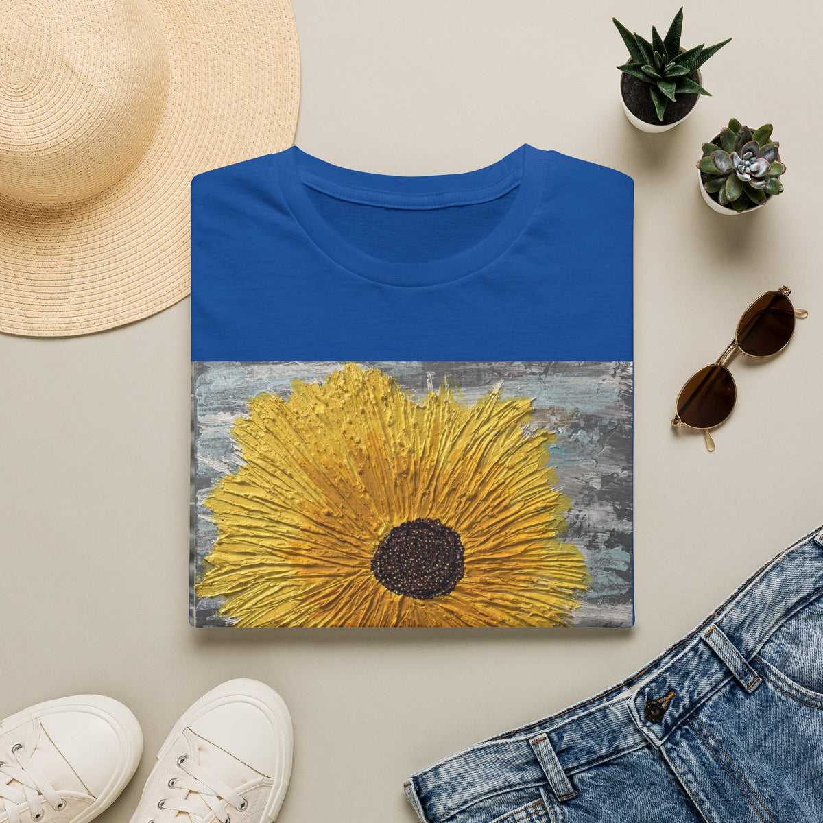Sunflower Art T-Shirt — Bold Yellow Floral Graphic Tee