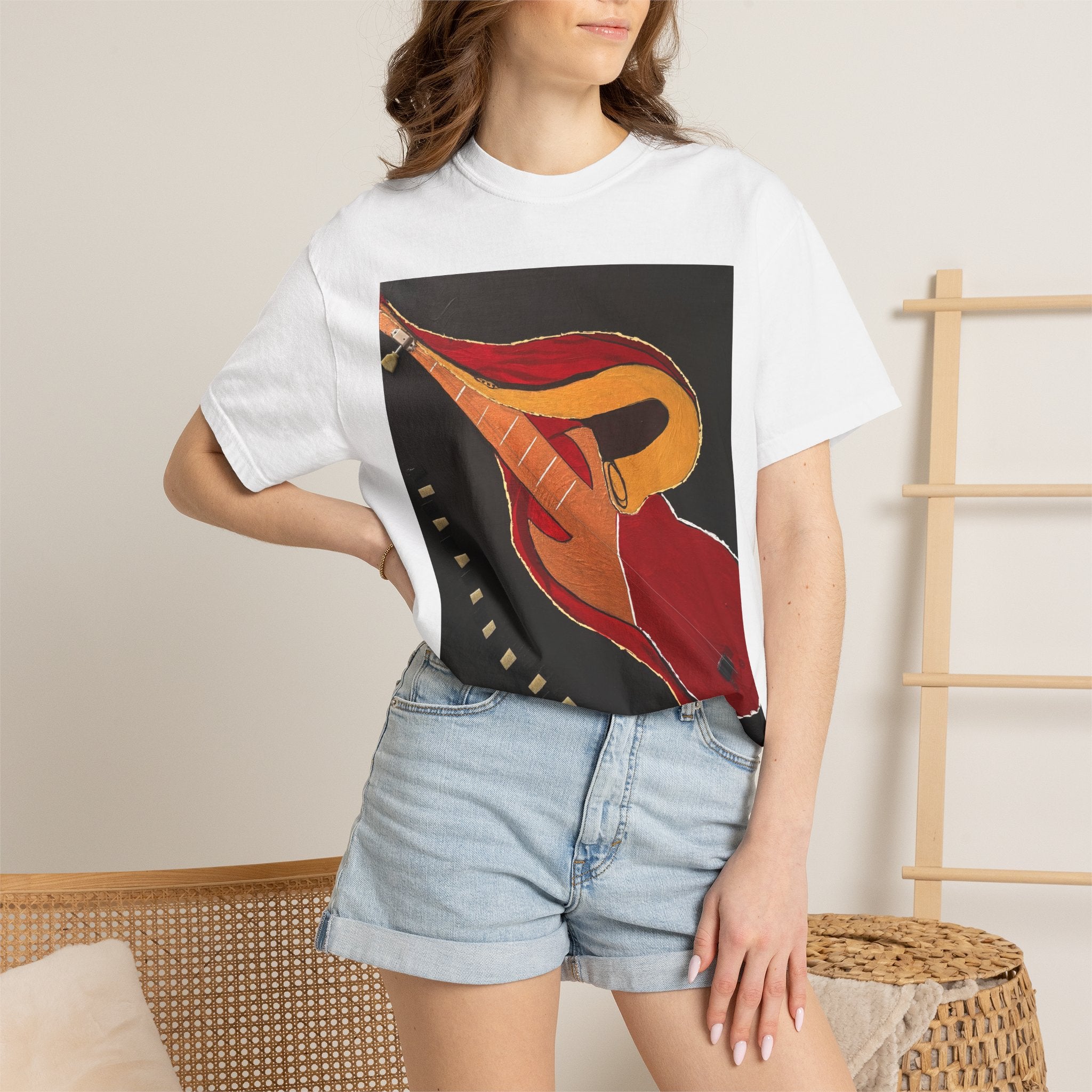 Guitar Art T-Shirt — Bold Abstract Acoustic Design