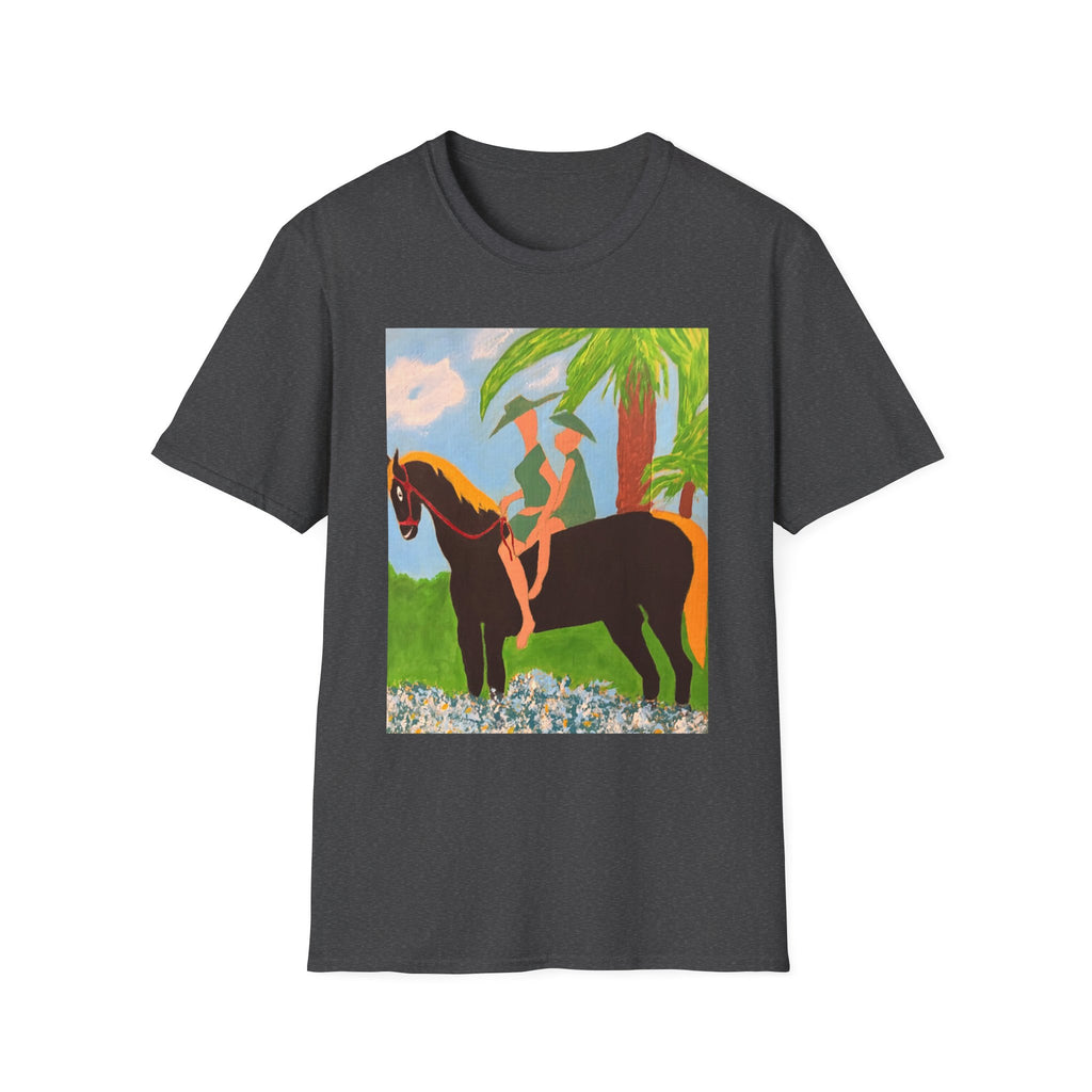Tropical Horse Rider T-Shirt — Vintage Island Riding Art Tee