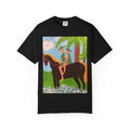 Horseback Rider Art T-Shirt — Tropical Equestrian Graphic