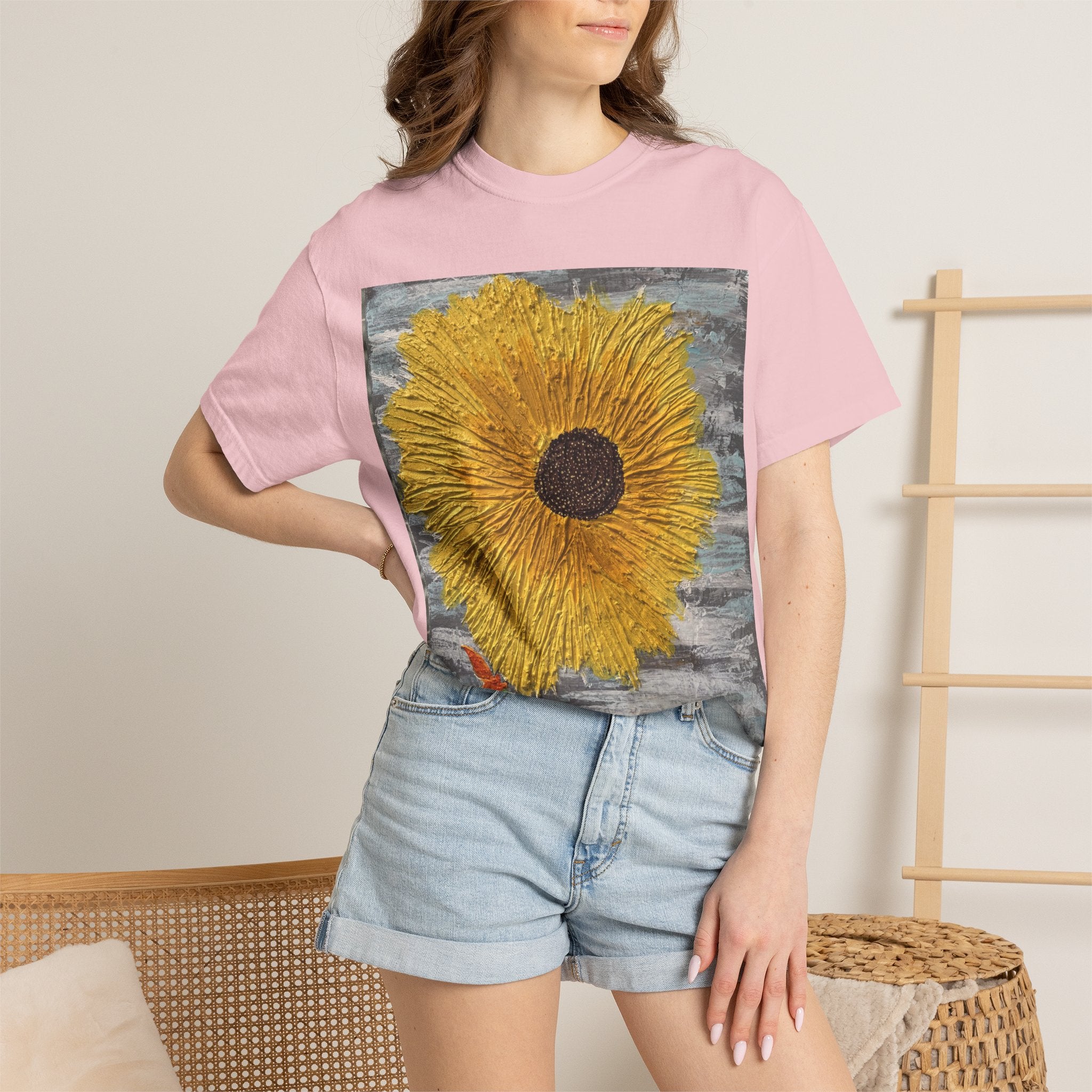 Sunflower Art T-Shirt — Hand-Painted Floral Graphic Tee