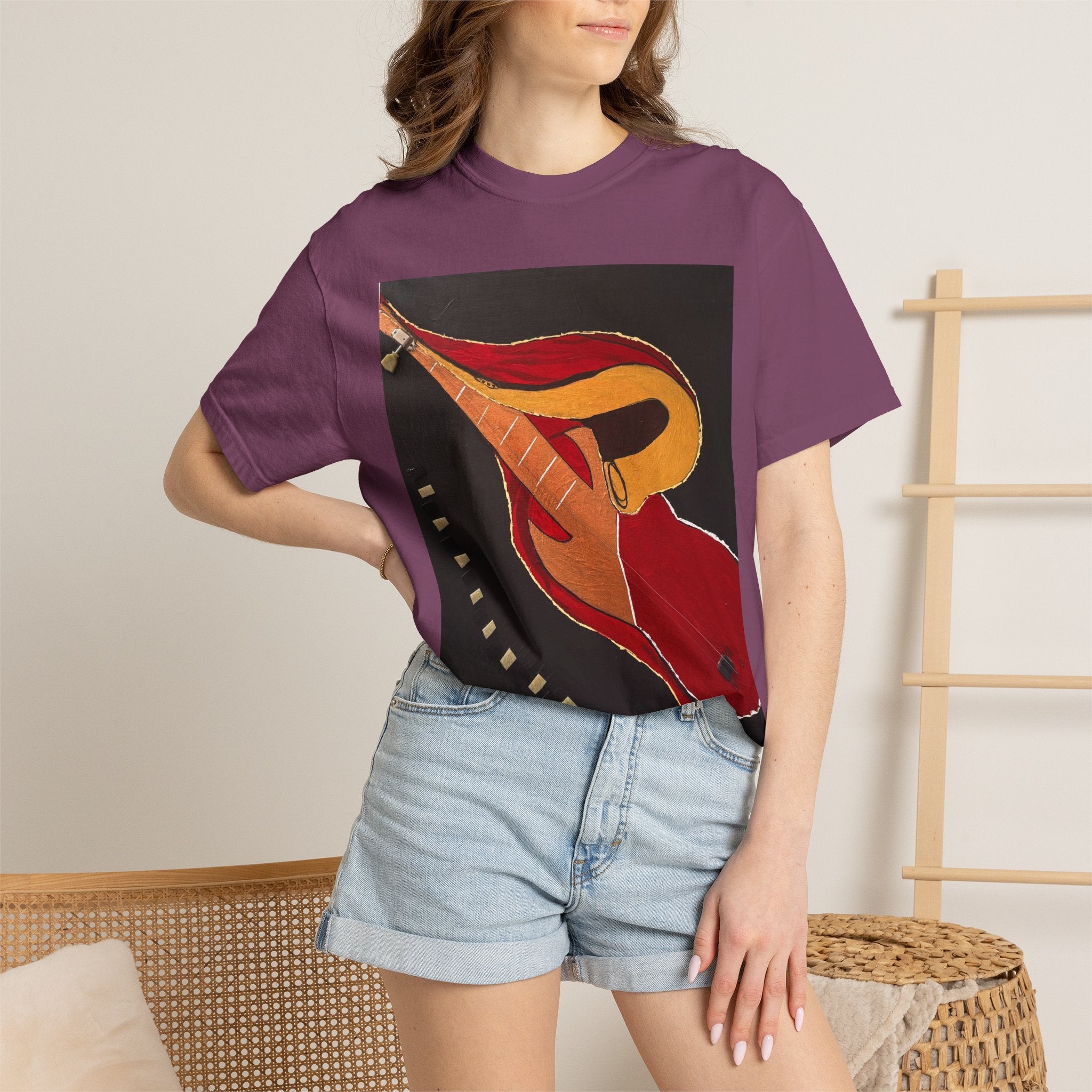 Guitar Art T-Shirt — Bold Abstract Acoustic Design