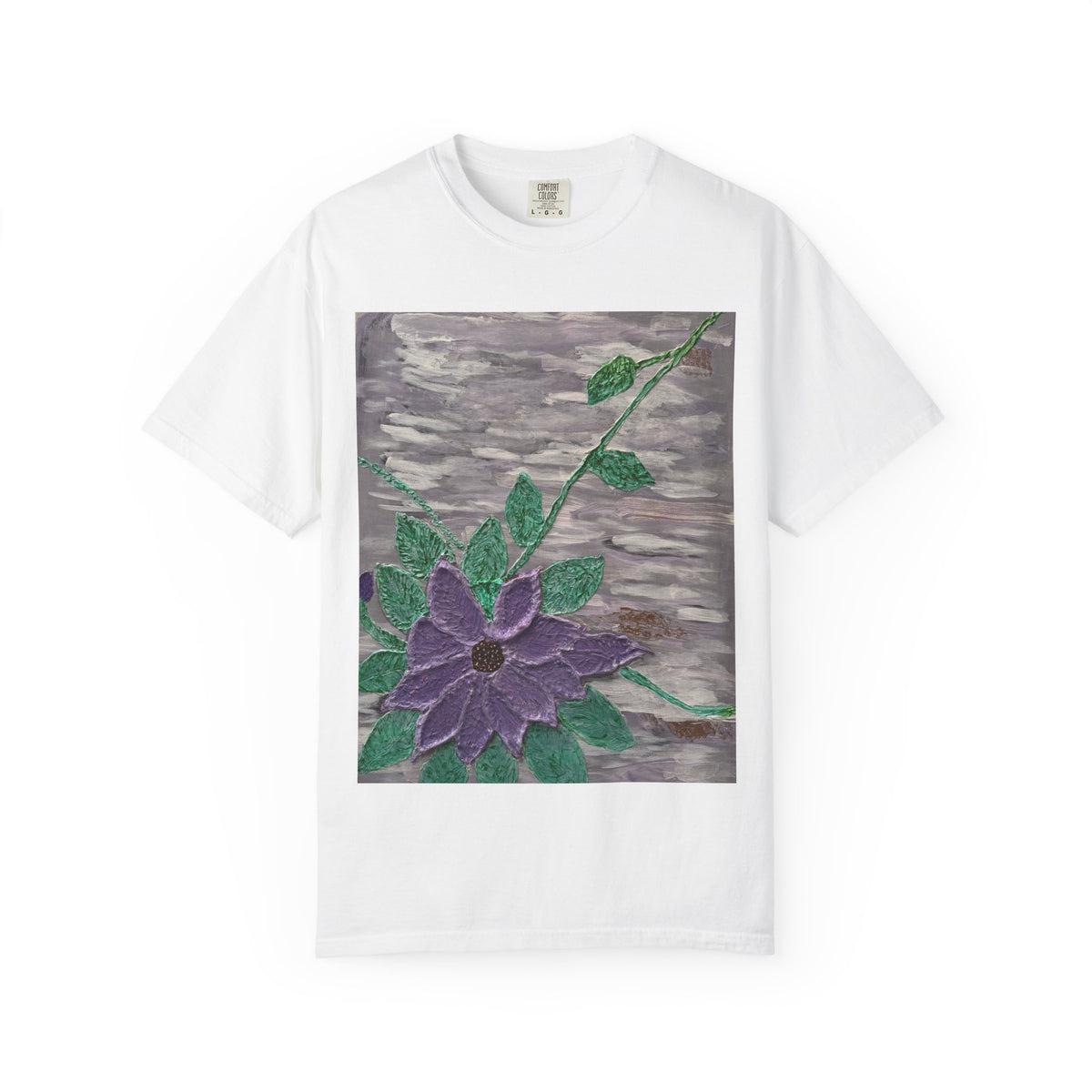Floral Vine T‑Shirt — Purple Bloom Graphic Tee