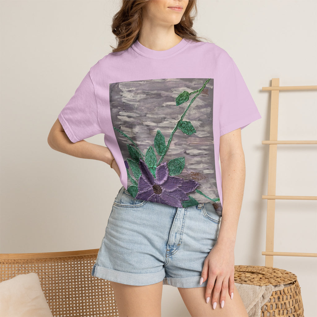 Floral Vine T‑Shirt — Purple Bloom Graphic Tee