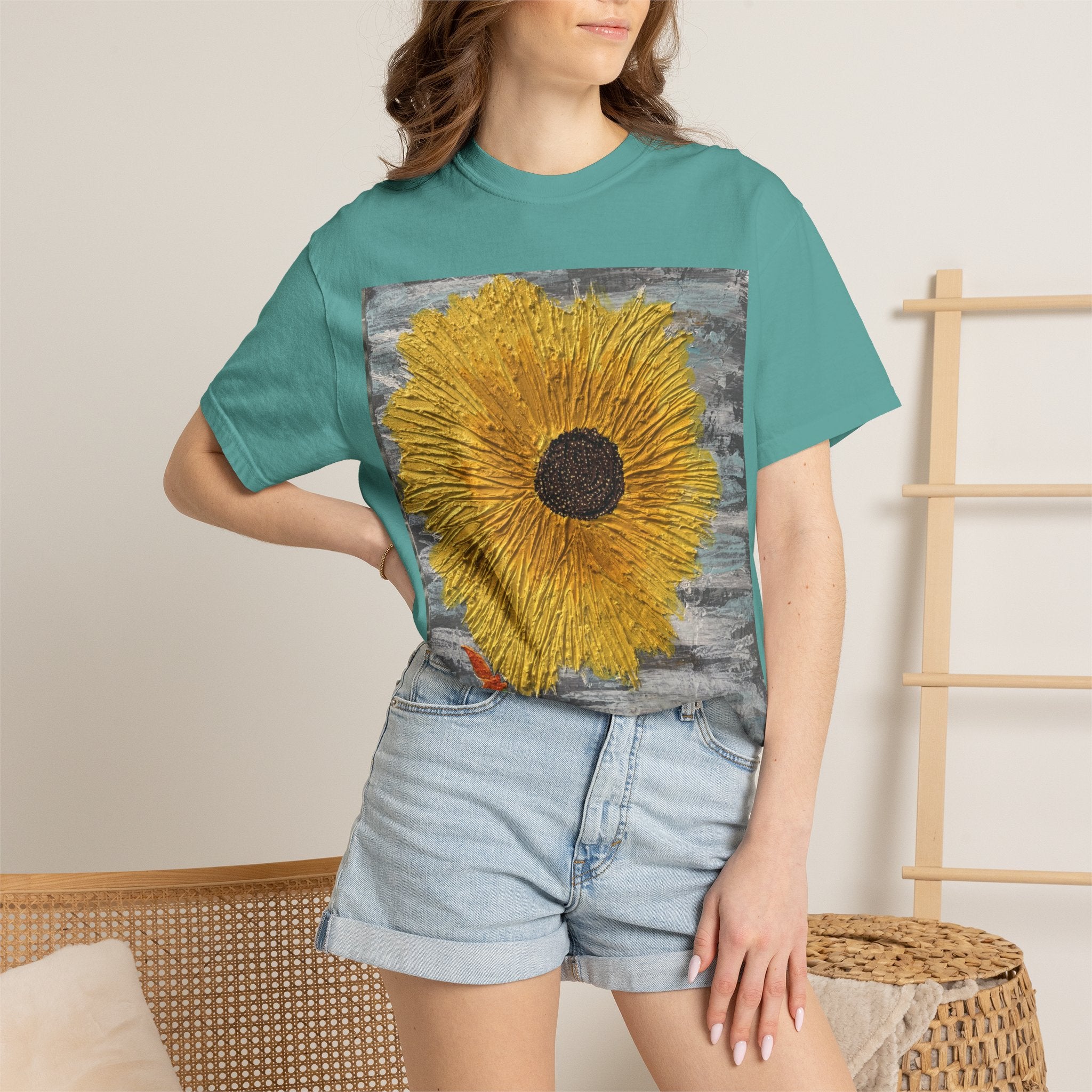 Sunflower Art T-Shirt — Hand-Painted Floral Graphic Tee