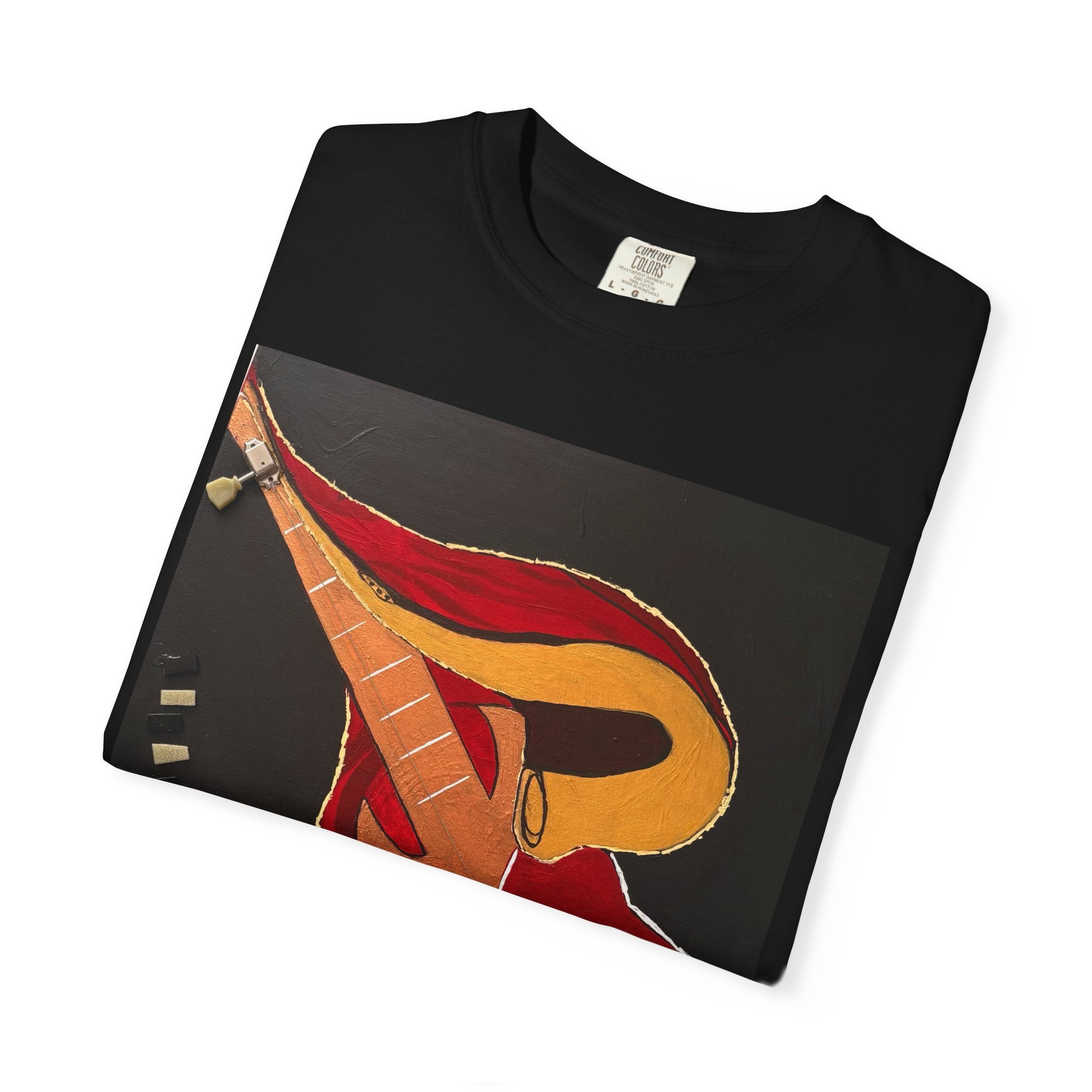 Guitar Art T-Shirt — Bold Abstract Acoustic Design