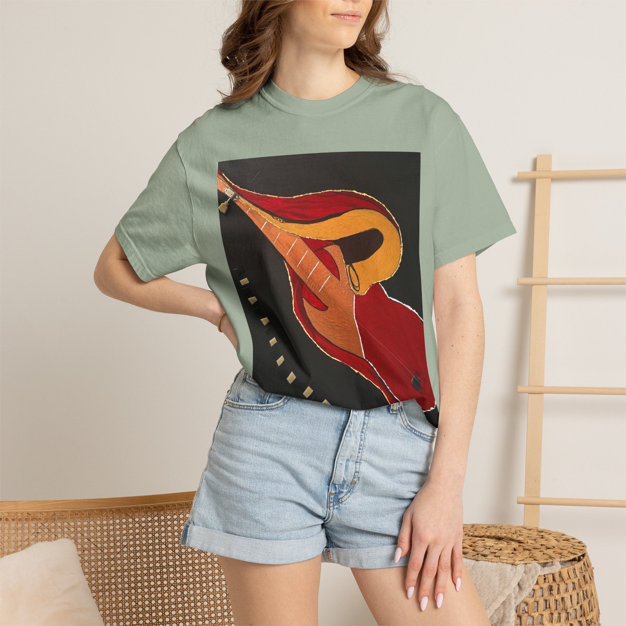 Guitar Art T-Shirt — Bold Abstract Acoustic Design