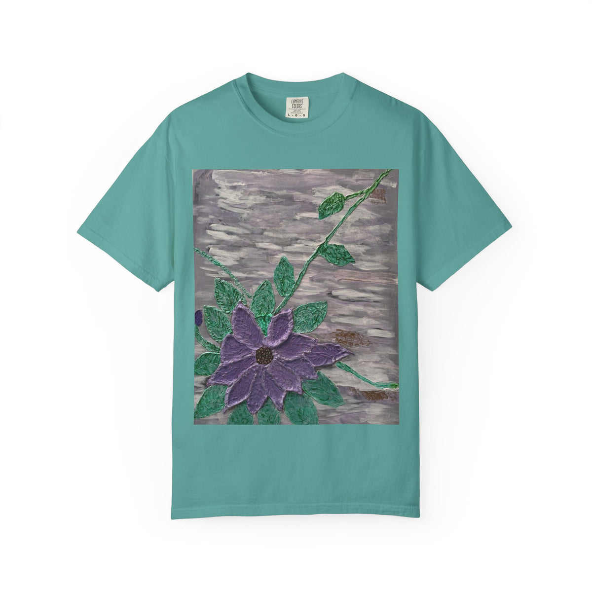 Floral Vine T‑Shirt — Purple Bloom Graphic Tee