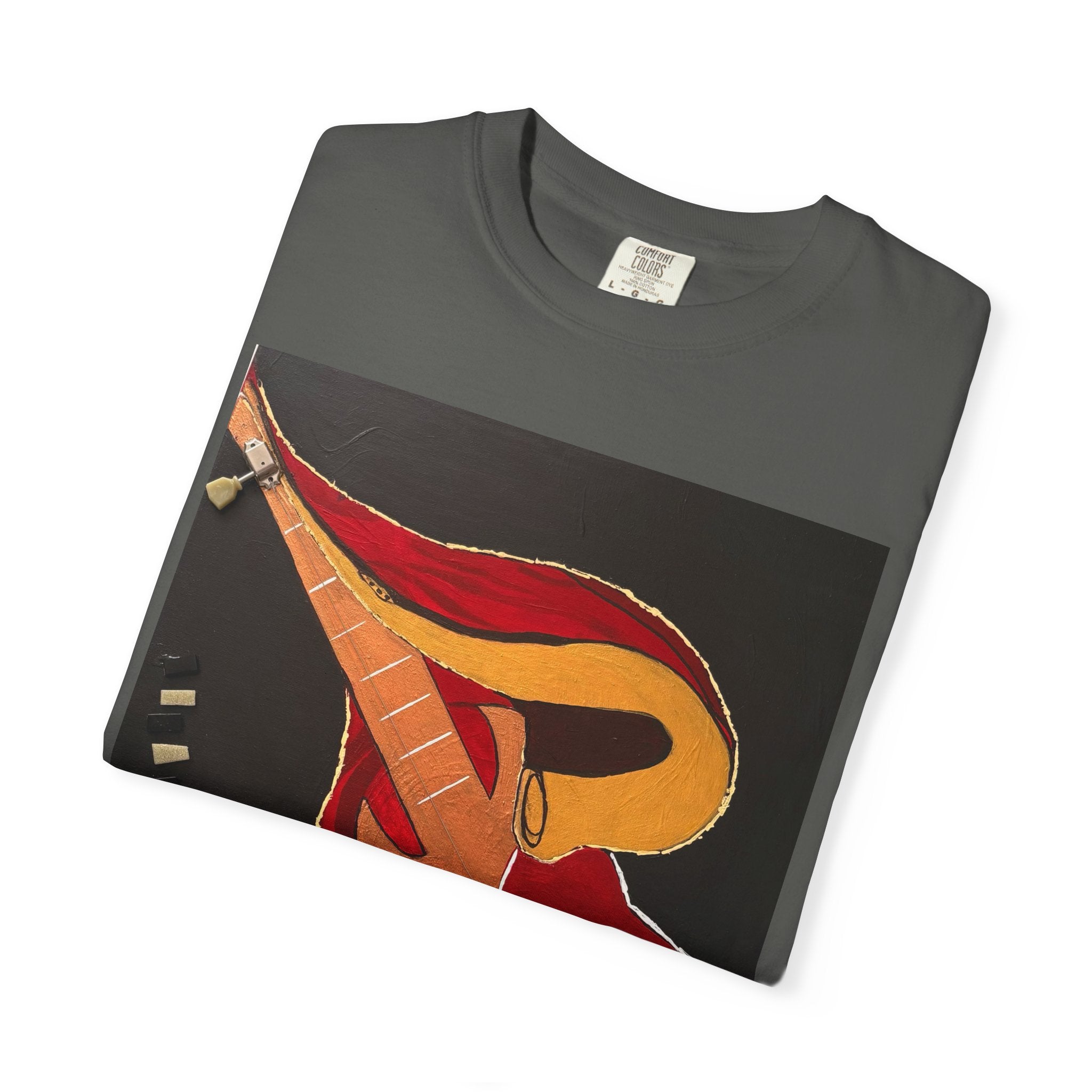 Guitar Art T-Shirt — Bold Abstract Acoustic Design
