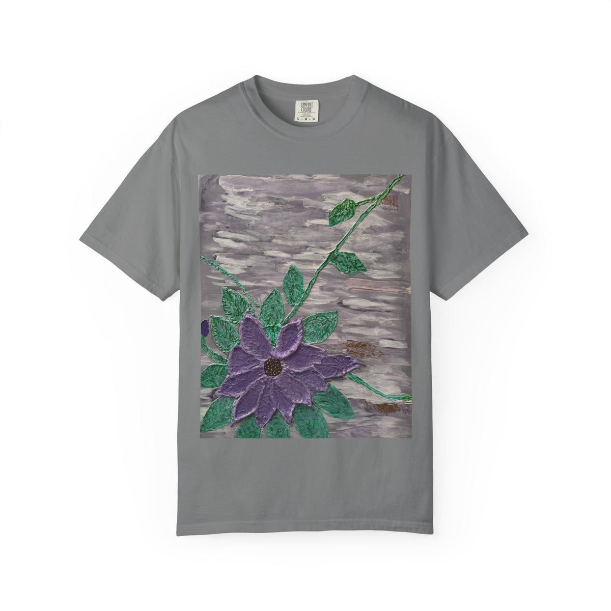 Floral Vine T‑Shirt — Purple Bloom Graphic Tee