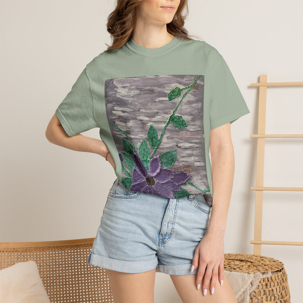 Floral Vine T‑Shirt — Purple Bloom Graphic Tee