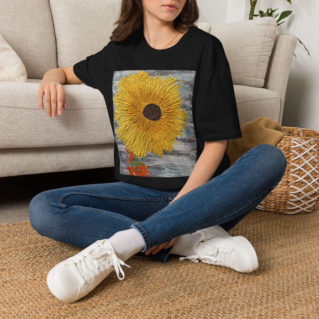 Sunflower Art T-Shirt — Bold Yellow Floral Graphic Tee