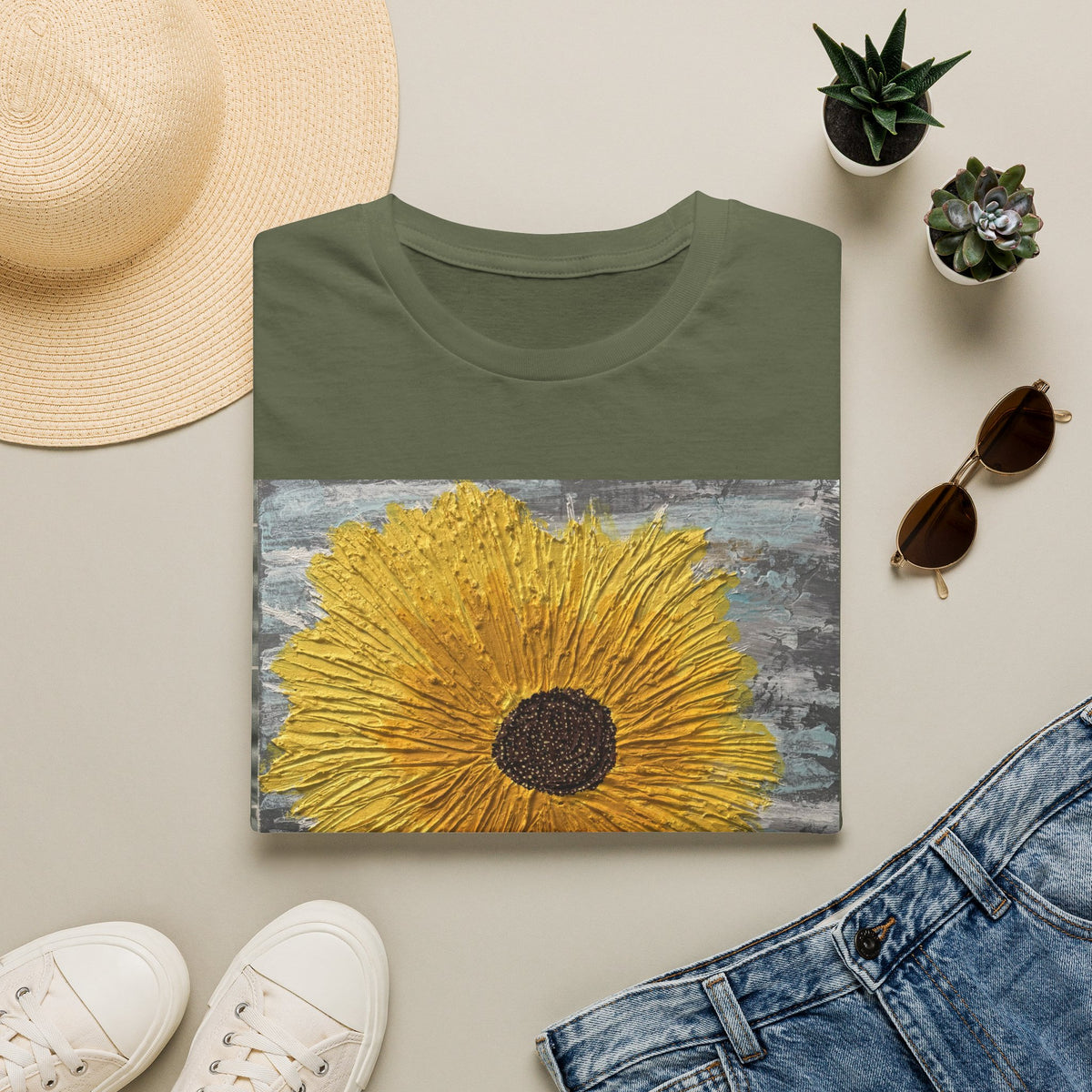 Sunflower Art T-Shirt — Bold Yellow Floral Graphic Tee