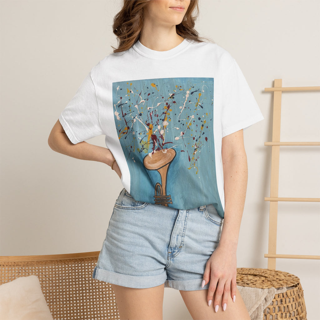 Trumpet Art T‑Shirt — Abstract Brass Instrument Painting Tee