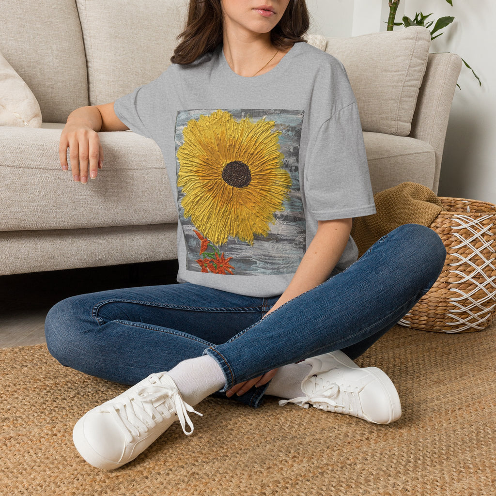 Sunflower Art T-Shirt — Bold Yellow Floral Graphic Tee