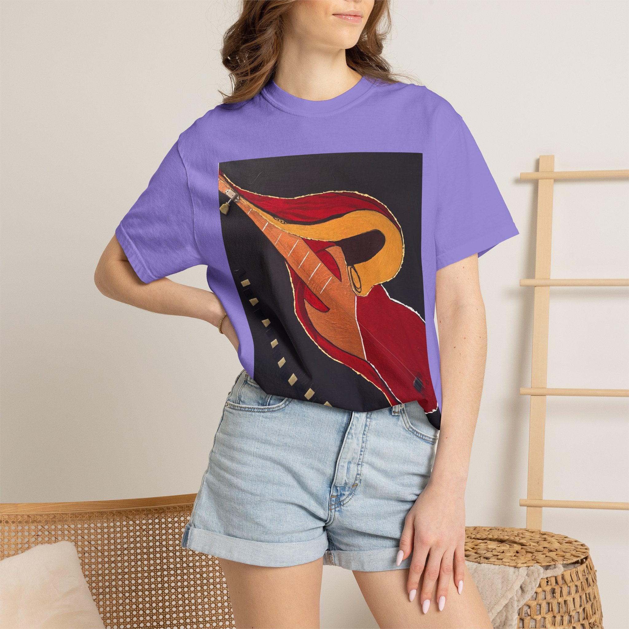 Guitar Art T-Shirt — Bold Abstract Acoustic Design