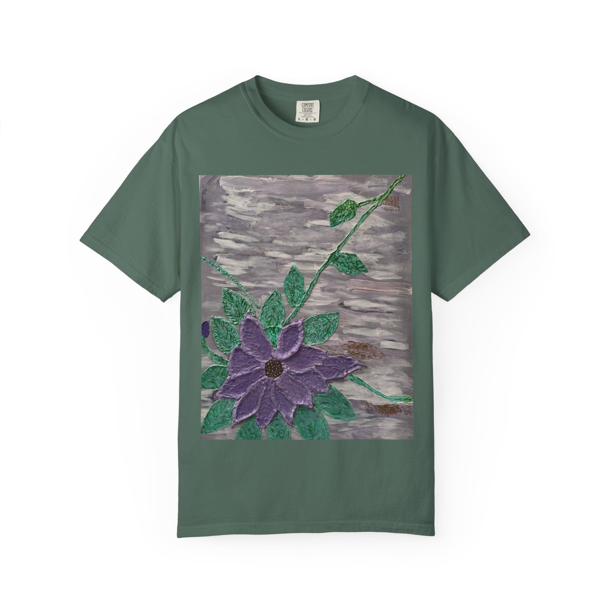 Floral Vine T‑Shirt — Purple Bloom Graphic Tee