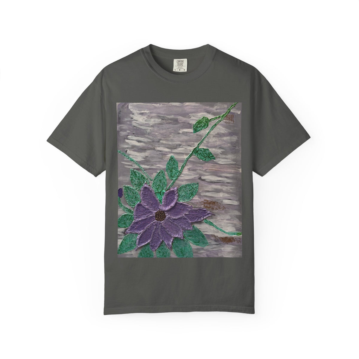 Floral Vine T‑Shirt — Purple Bloom Graphic Tee