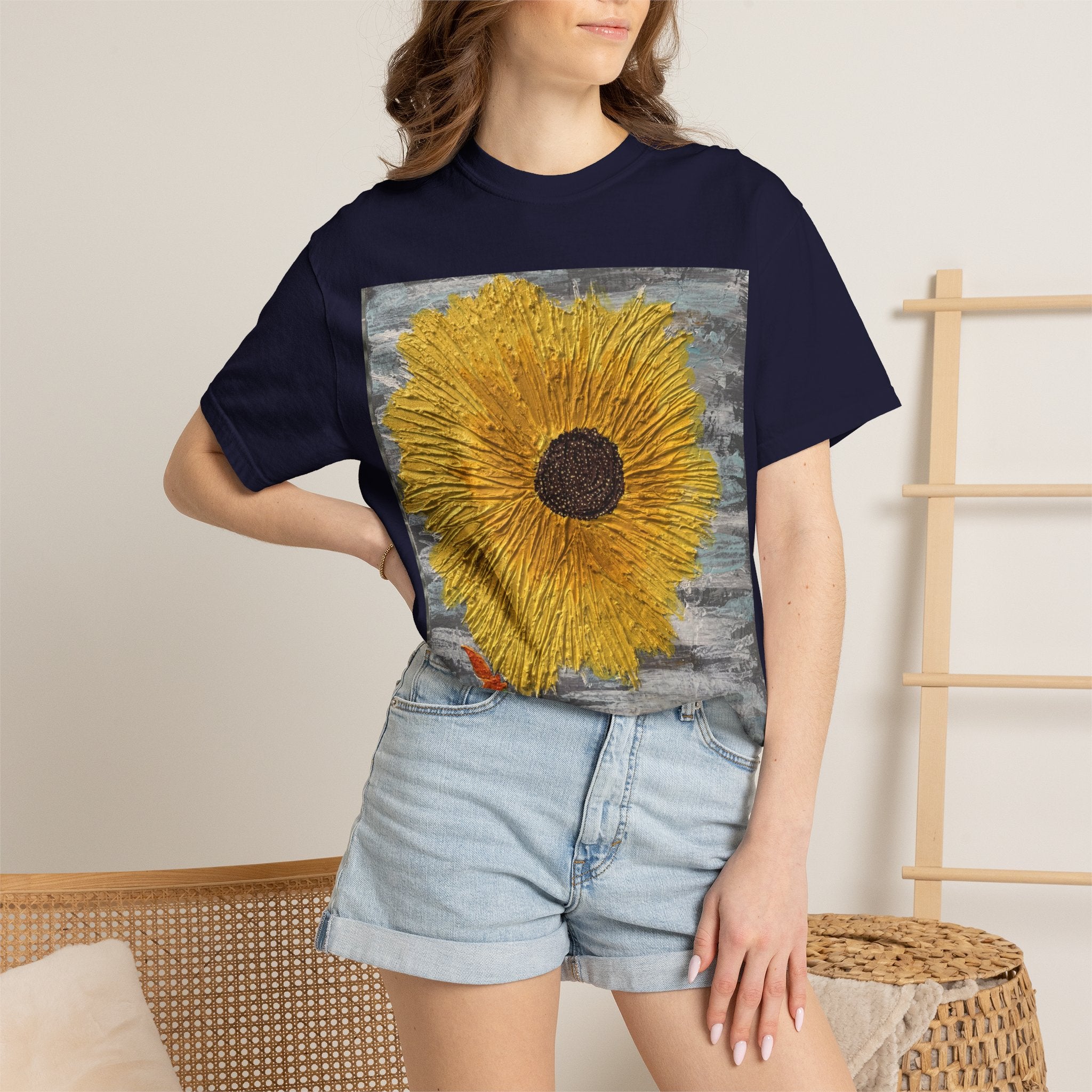 Sunflower Art T-Shirt — Hand-Painted Floral Graphic Tee