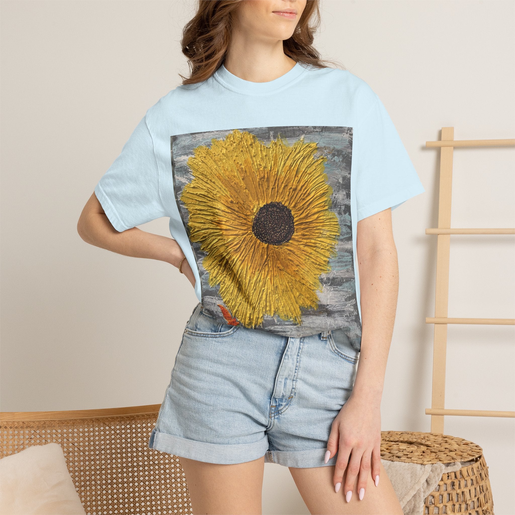 Sunflower Art T-Shirt — Hand-Painted Floral Graphic Tee