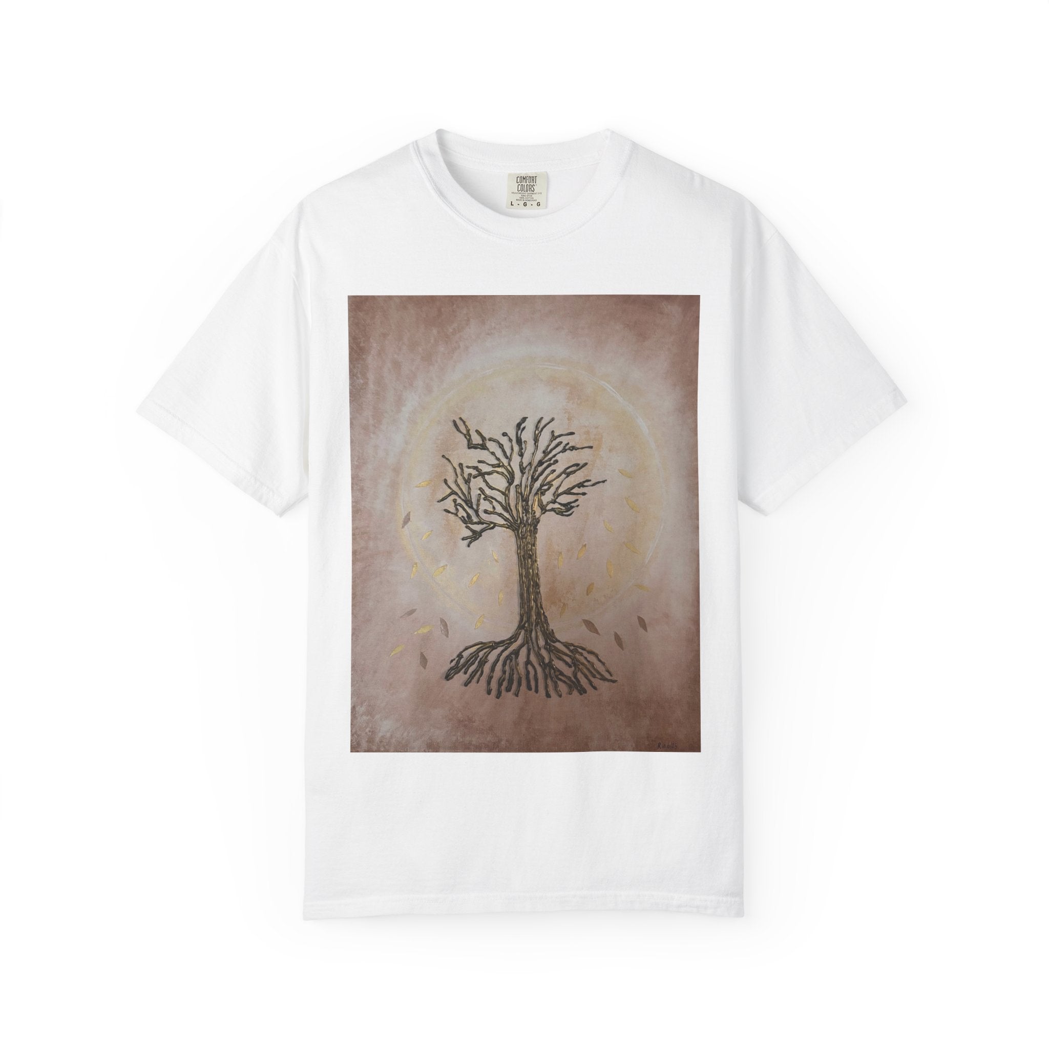 Tree of Life Graphic T-Shirt — Hand-Drawn Roots & Sun Art