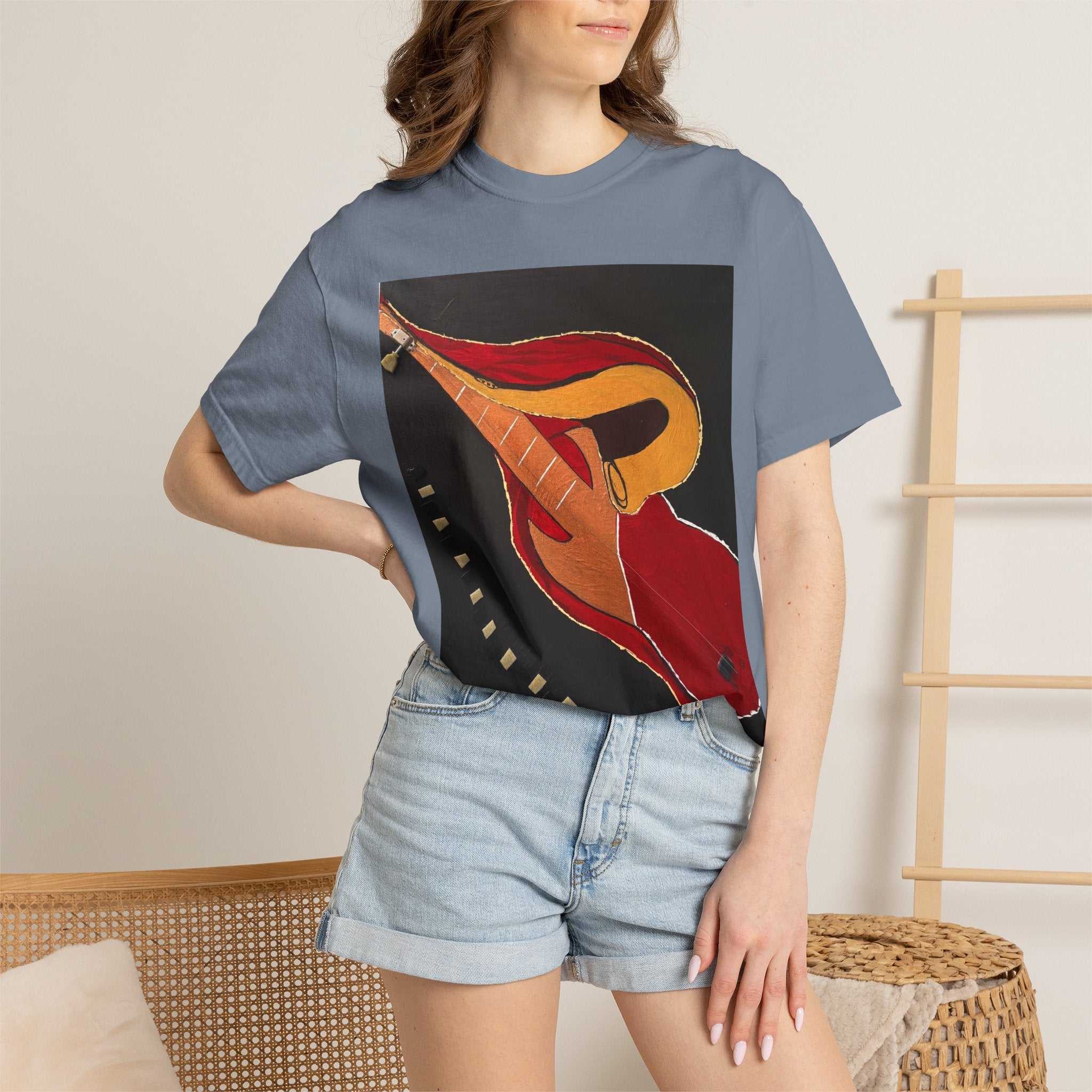 Guitar Art T-Shirt — Bold Abstract Acoustic Design