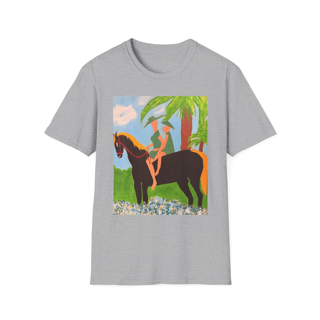 Tropical Horse Rider T-Shirt — Vintage Island Riding Art Tee