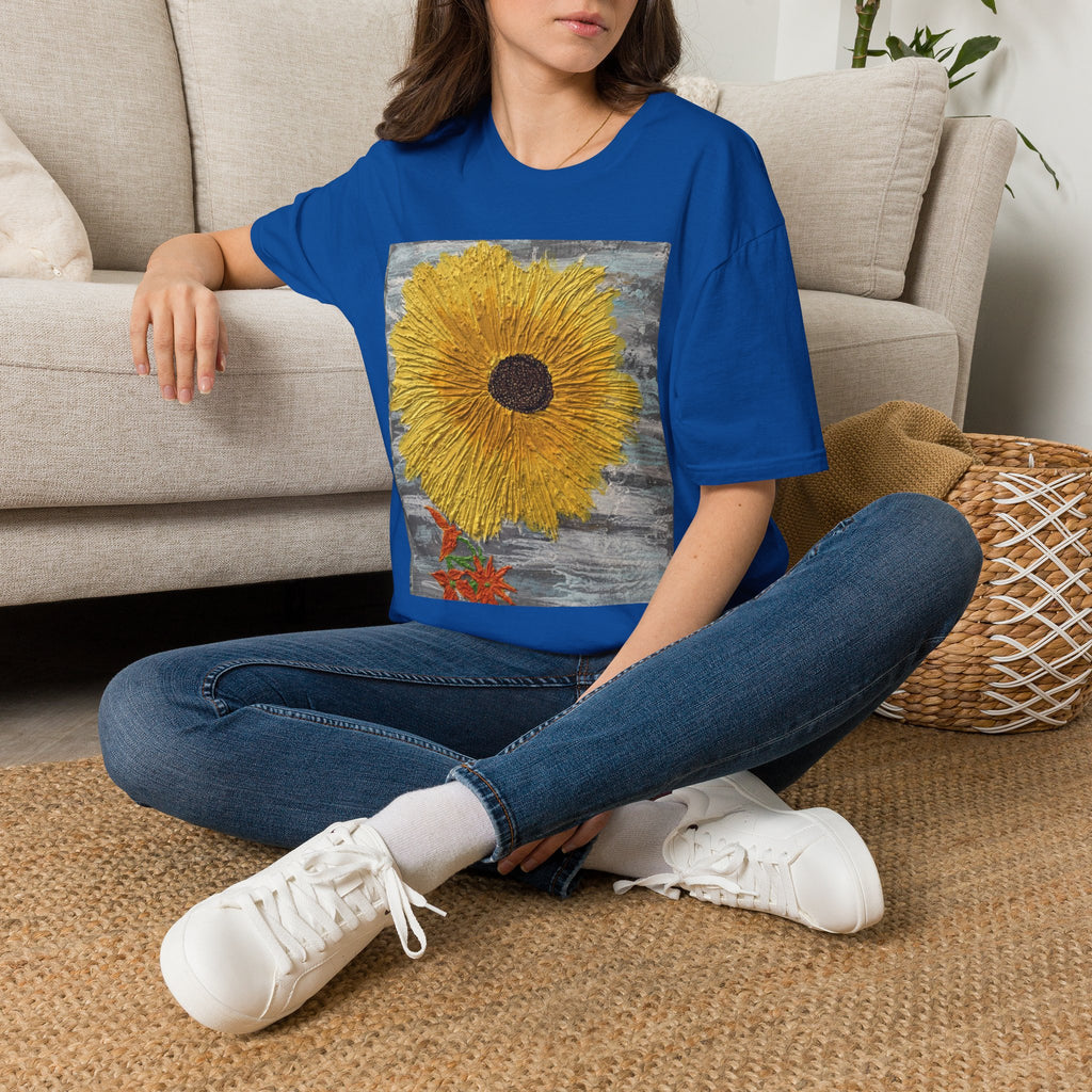 Sunflower Art T-Shirt — Bold Yellow Floral Graphic Tee