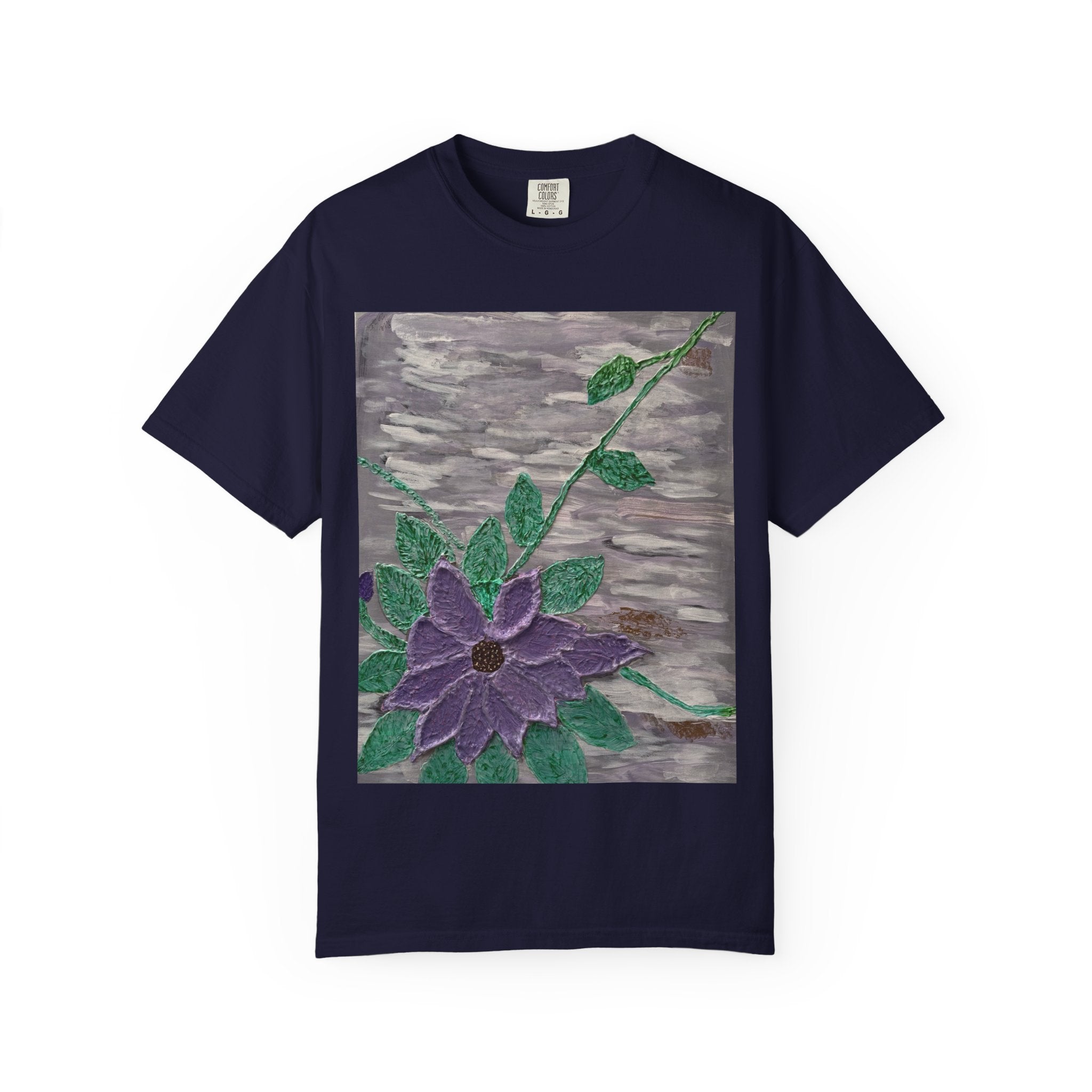 Floral Vine T‑Shirt — Purple Bloom Graphic Tee
