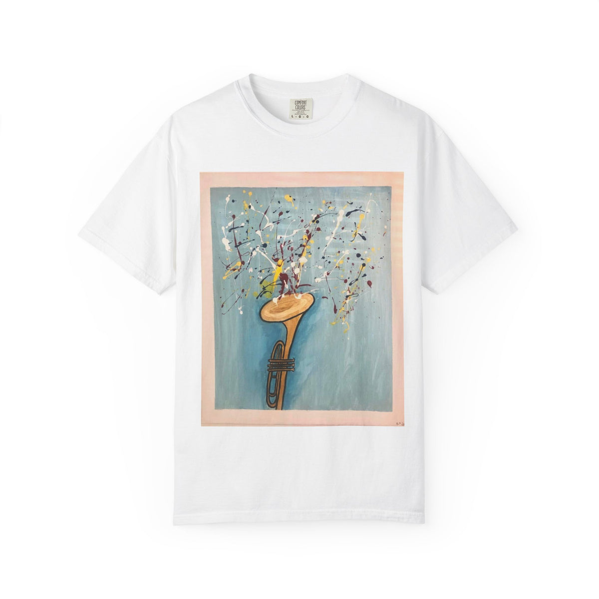 Abstract Saxophone Art T-Shirt — Floral Jazz Music Graphic Tee