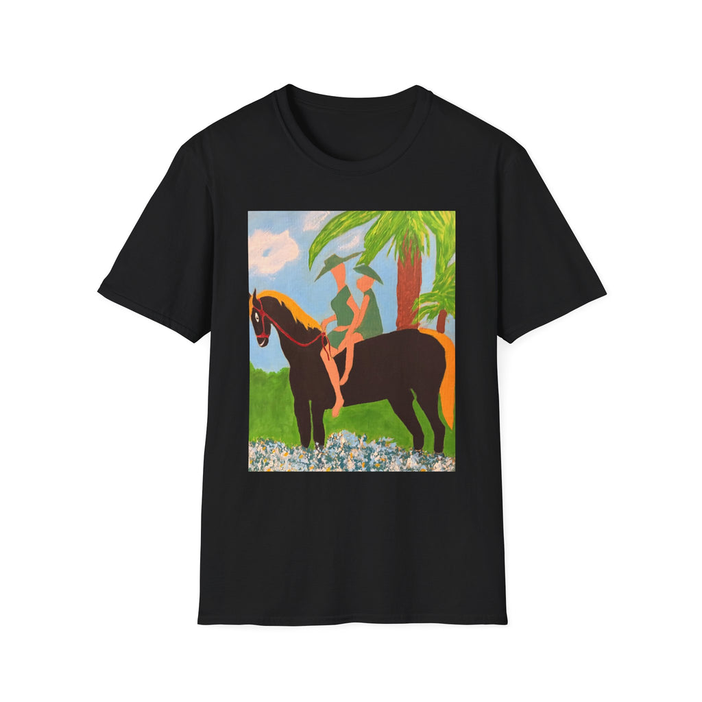 Tropical Horse Rider T-Shirt — Vintage Island Riding Art Tee