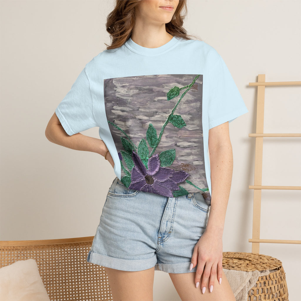 Floral Vine T‑Shirt — Purple Bloom Graphic Tee