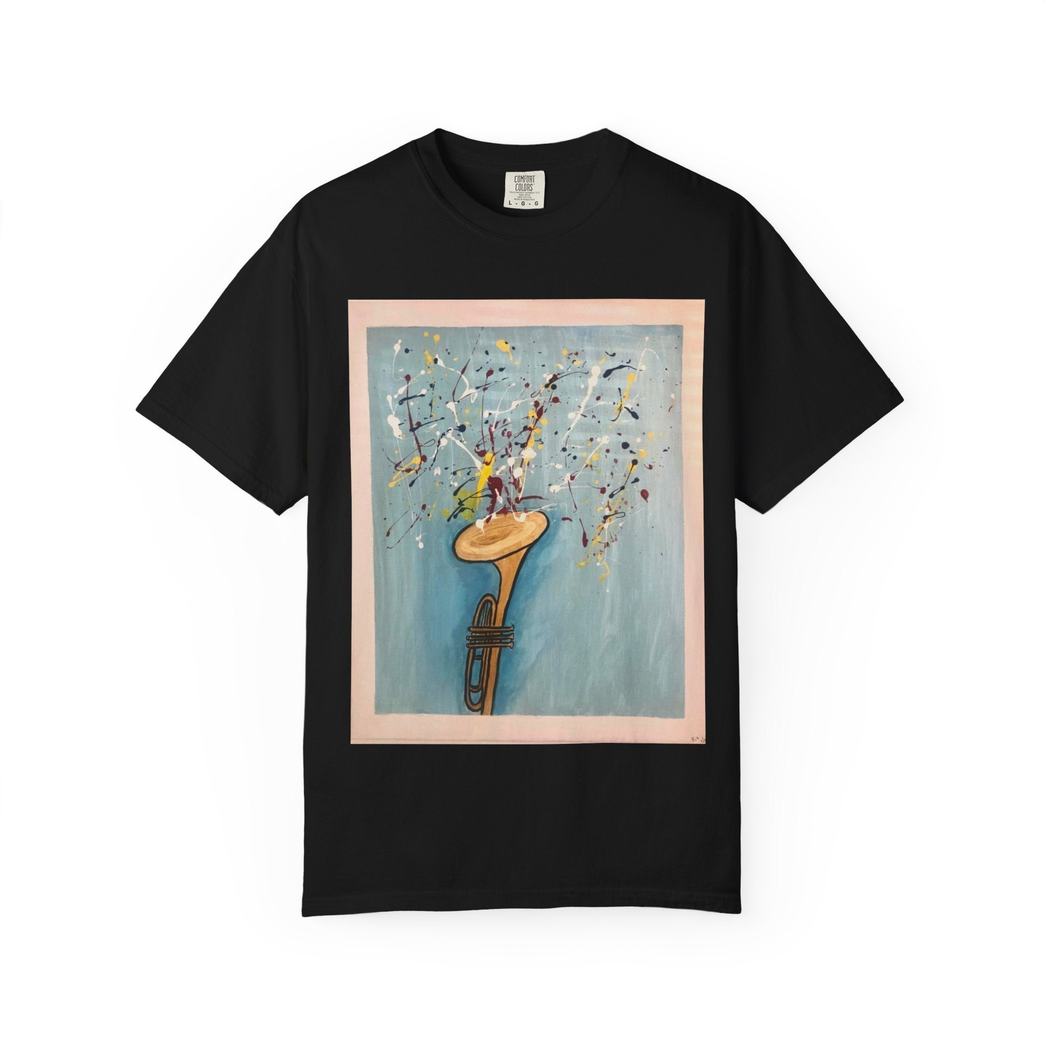 Abstract Saxophone Art T-Shirt — Floral Jazz Music Graphic Tee