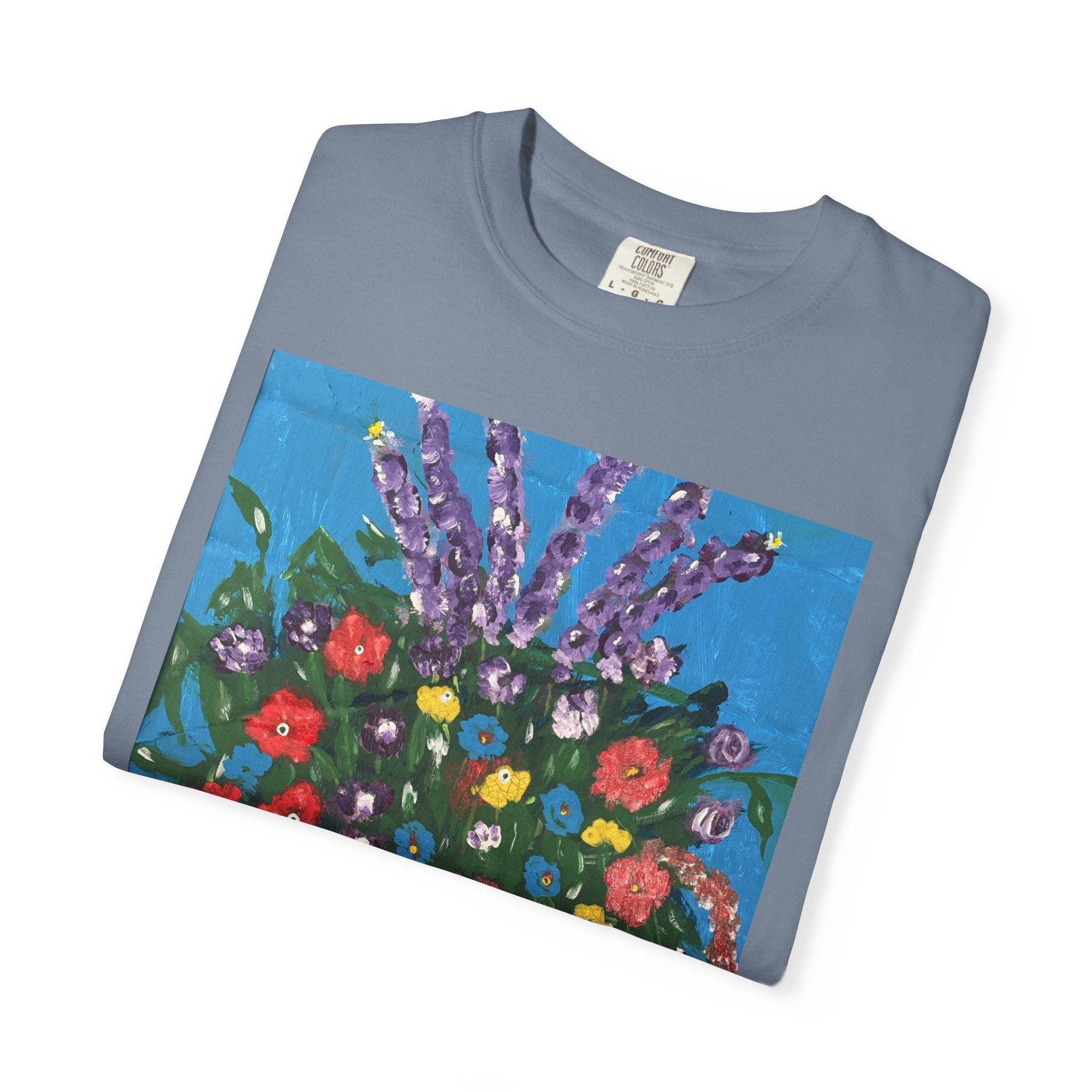 Floral Still Life Tee — Colorful Vase of Flowers Art Print T-Shirt