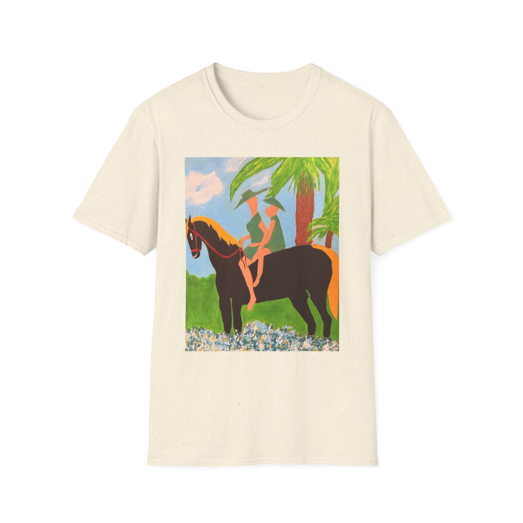 Tropical Horse Rider T-Shirt — Vintage Island Riding Art Tee