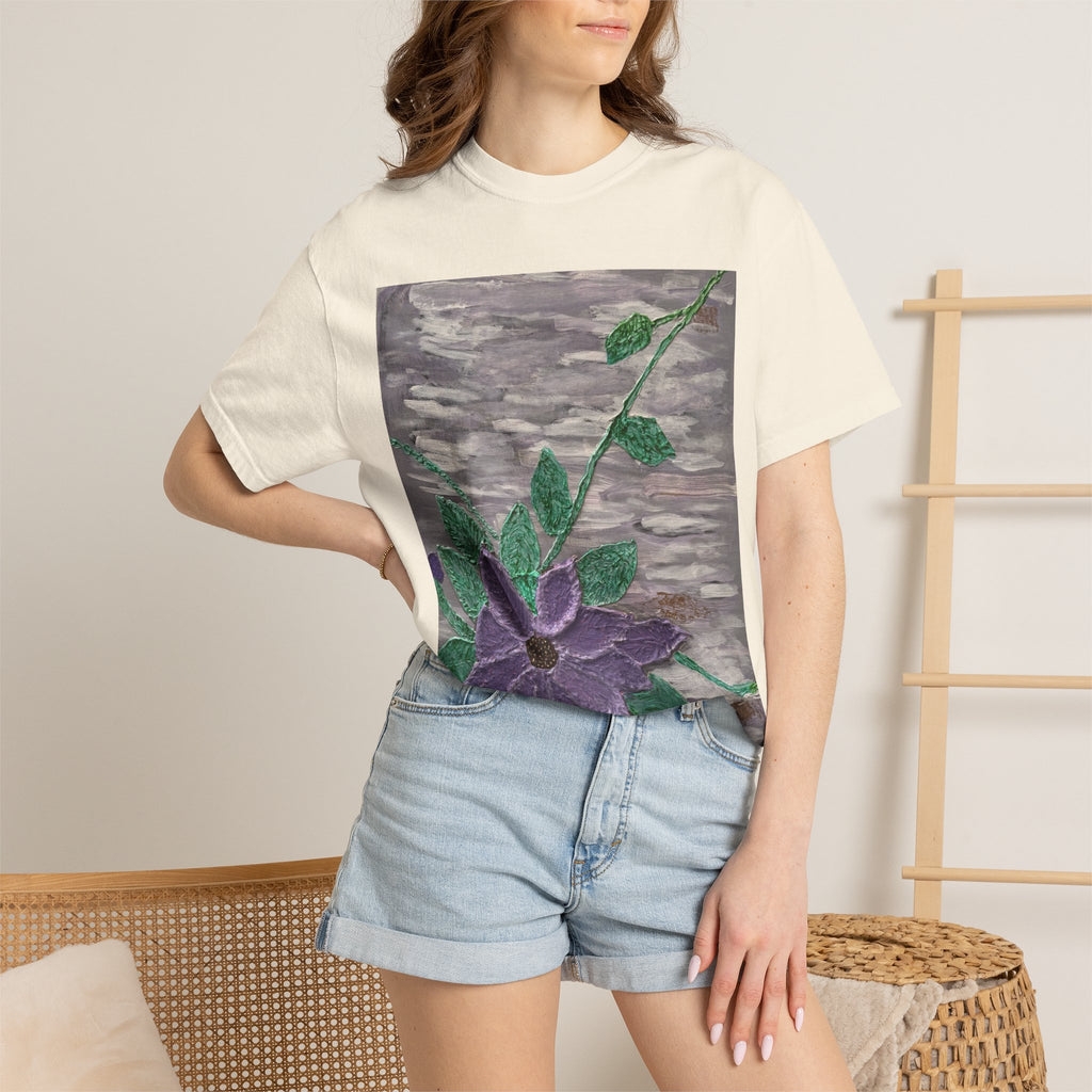 Floral Vine T‑Shirt — Purple Bloom Graphic Tee