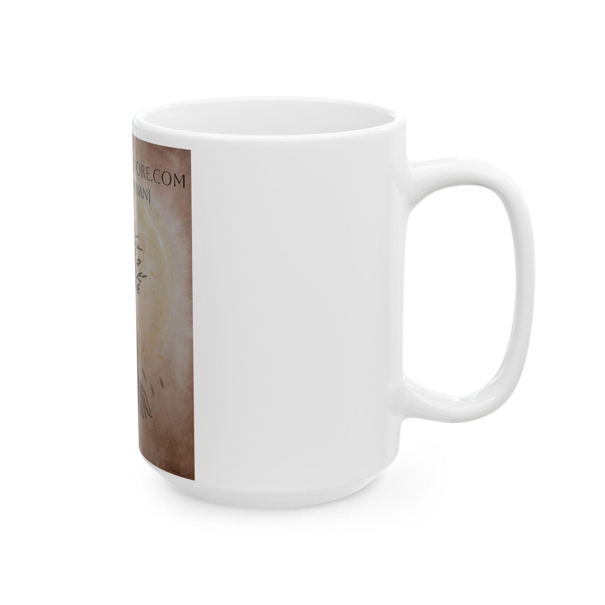 Tree of Life Ceramic Mug — Hand-Drawn Roots & Branches Coffee Cup (11oz, 15oz)