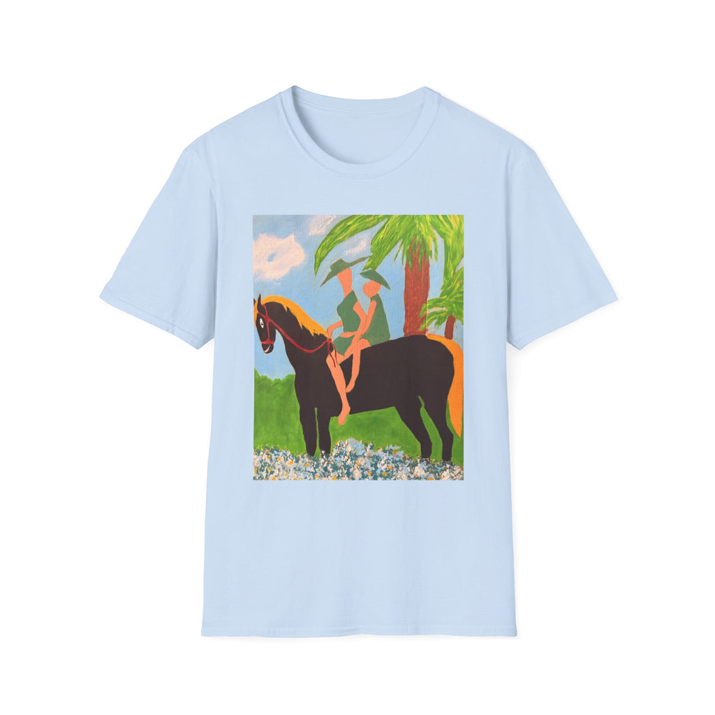 Tropical Horse Rider T-Shirt — Vintage Island Riding Art Tee