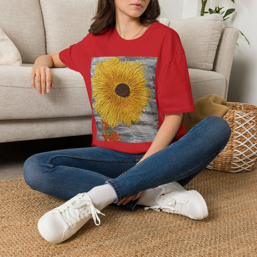 Sunflower Art T-Shirt — Bold Yellow Floral Graphic Tee