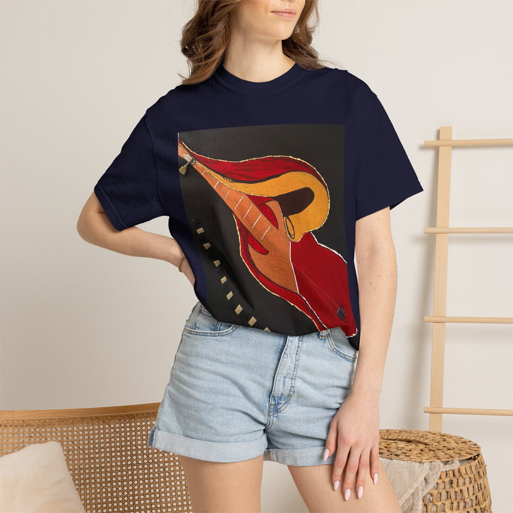 Guitar Art T-Shirt — Bold Abstract Acoustic Design